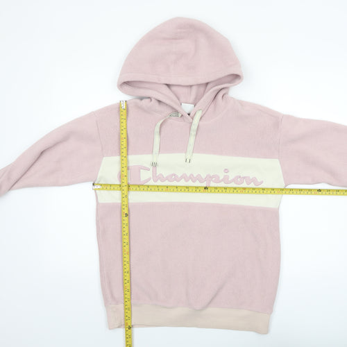 Champion Womens Pink XS Pullover Hoodie Fleece Logo Sweatshirt