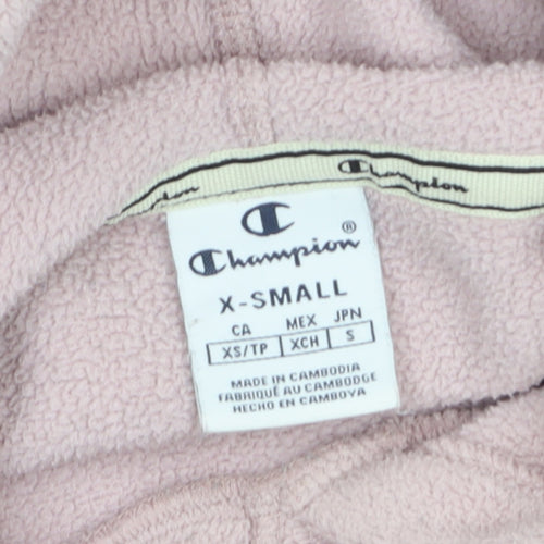 Champion Womens Pink XS Pullover Hoodie Fleece Logo Sweatshirt