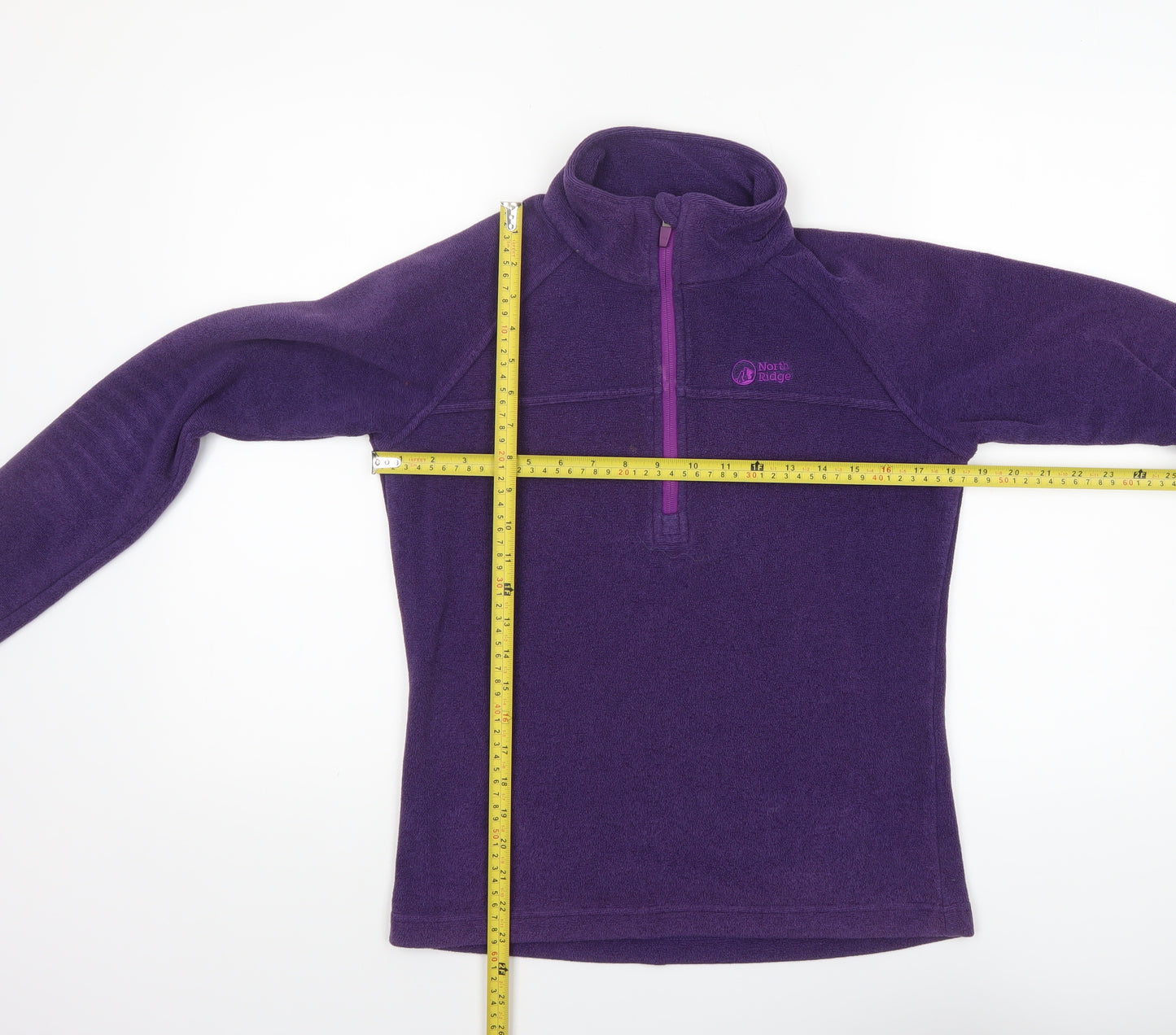 North Ridge Women's Purple Fleece 1/2 Zip Pullover Sweatshirt Size 10