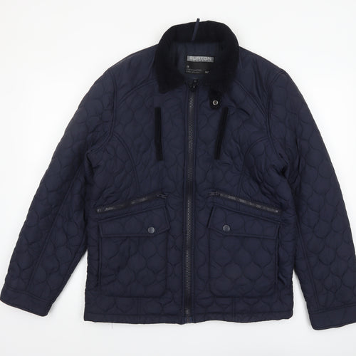 Burton London Men's Blue Quilted Nylon Jacket Size M