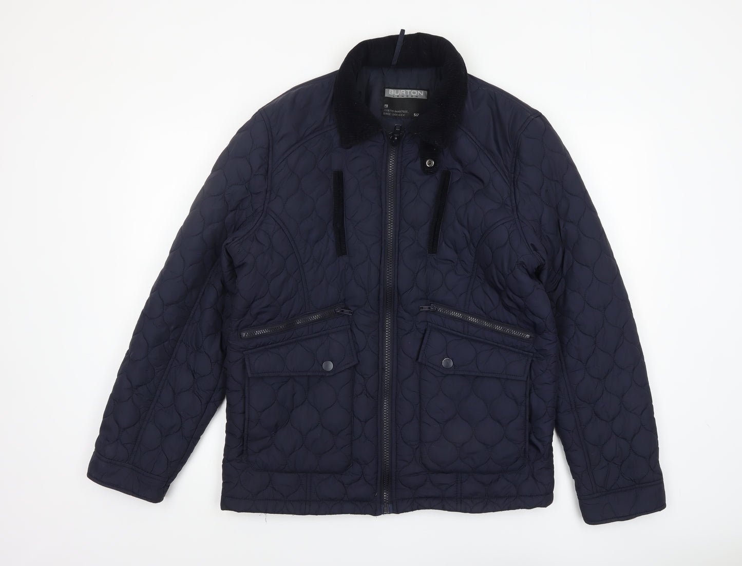Burton London Men's Blue Quilted Nylon Jacket Size M