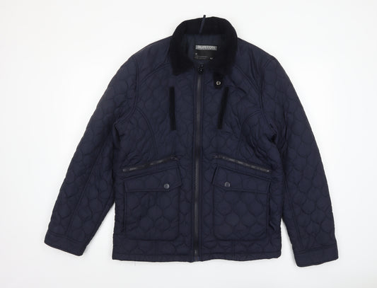Burton London Men's Blue Quilted Nylon Jacket Size M