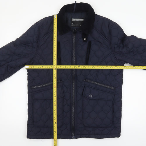 Burton London Men's Blue Quilted Nylon Jacket Size M