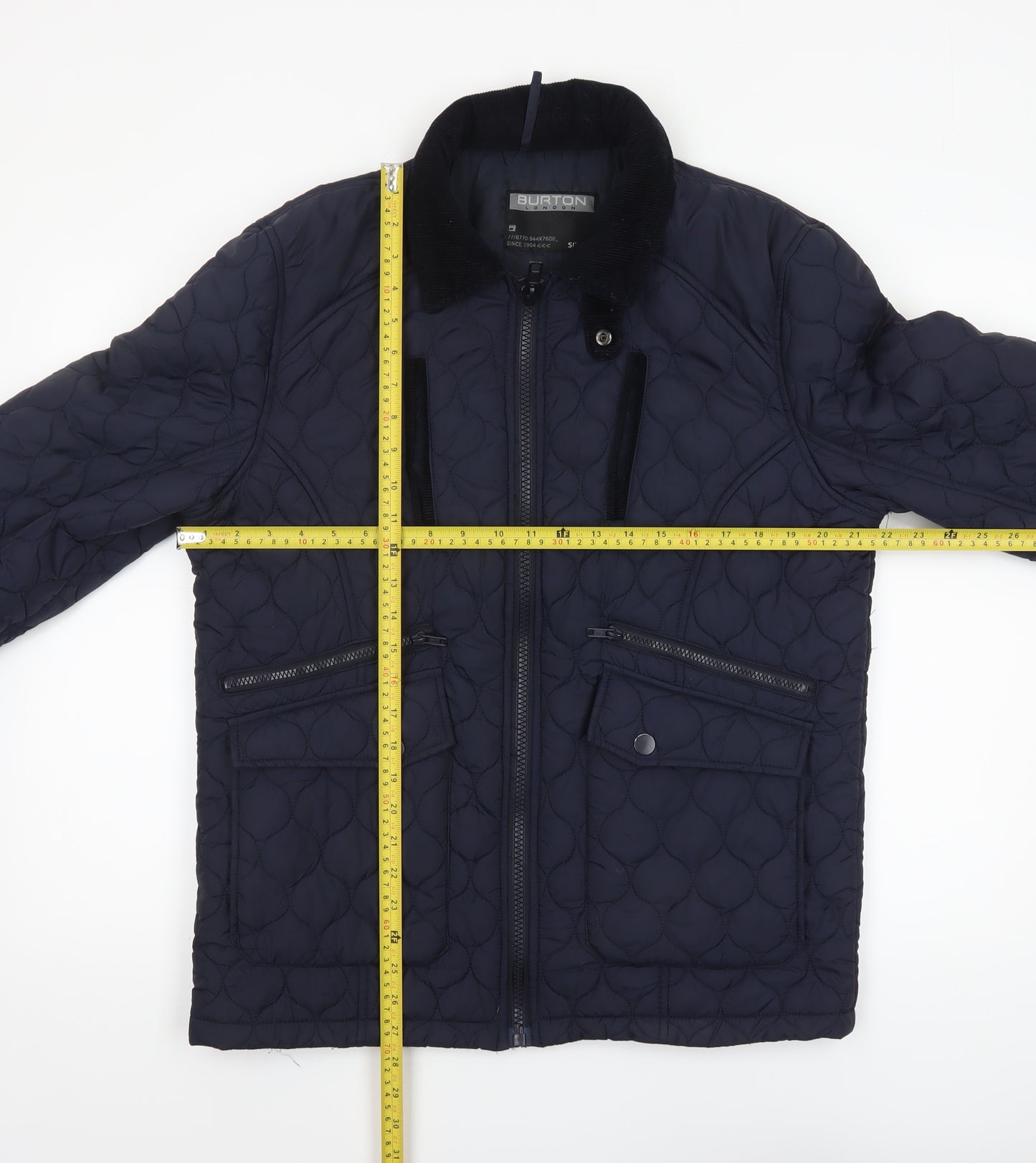 Burton London Men's Blue Quilted Nylon Jacket Size M