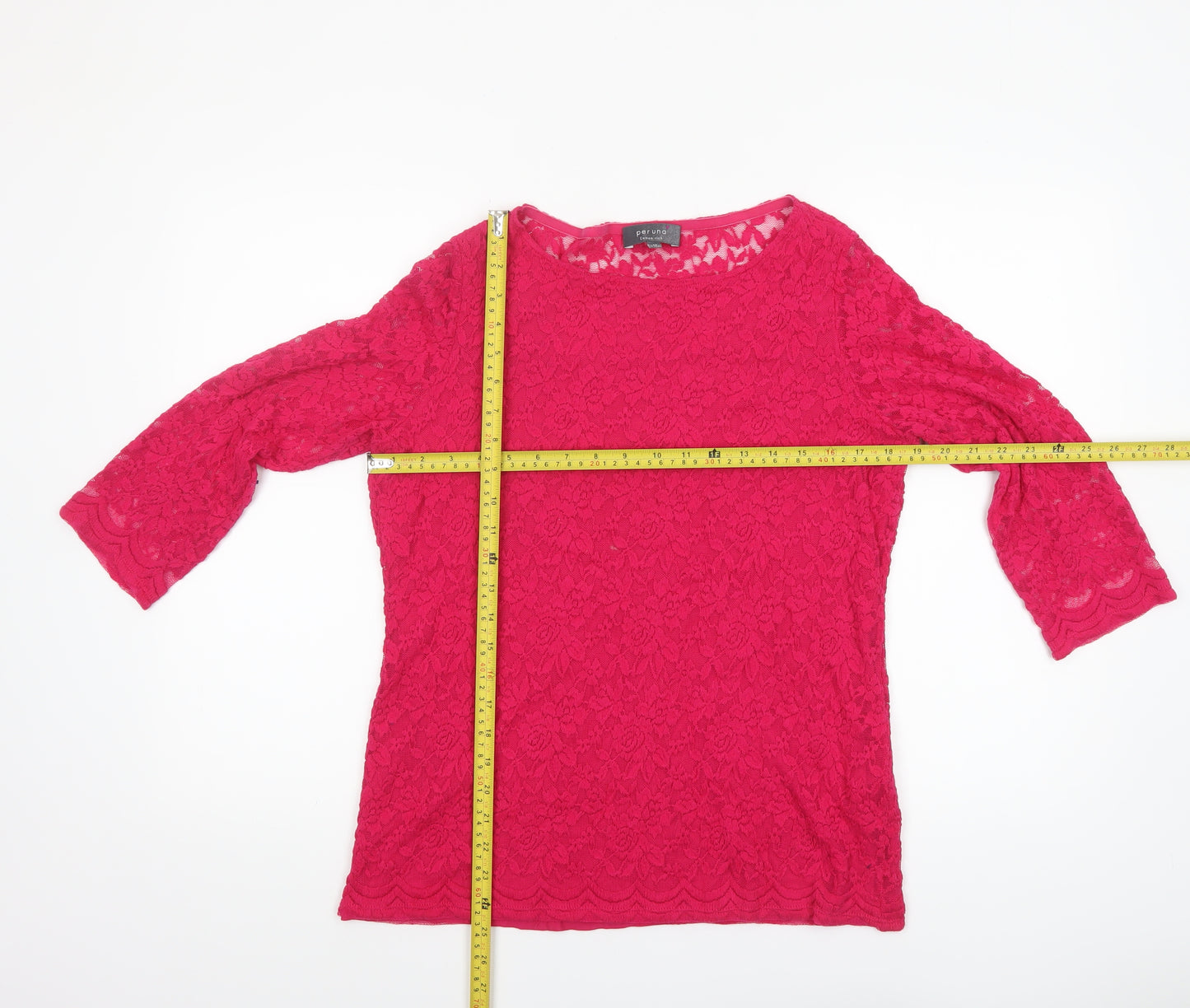 Marks and Spencer Per Una Women’s Pink Lace 3/4 Sleeve Blouse Size 14