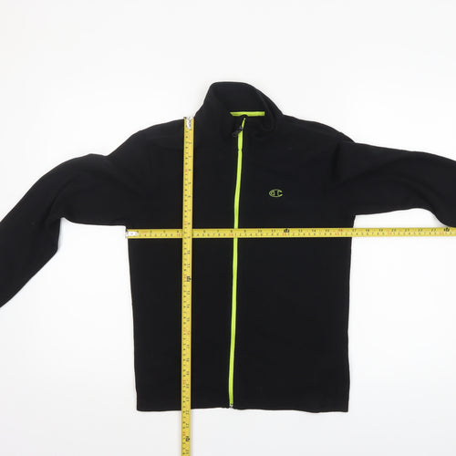 Champion Boys Black Full Zip Fleece Track Jacket Size 11-12 Years