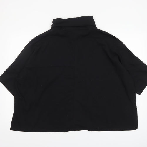 Wynne Lounge Women's Black Small Roll Neck Relaxed Jersey Top