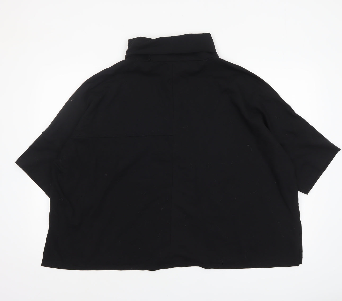 Wynne Lounge Women's Black Small Roll Neck Relaxed Jersey Top