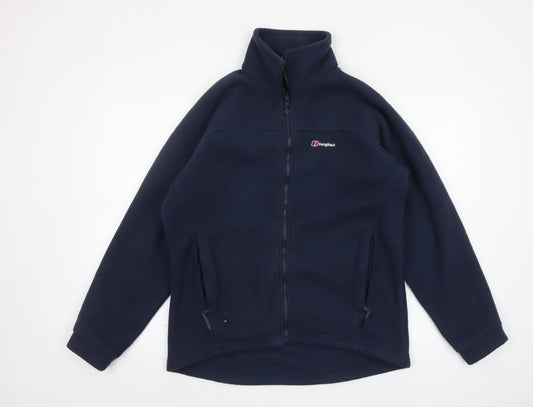 Berghaus Women Navy Blue Fleece Jacket Size 14 Full Zip Warm Outerwear