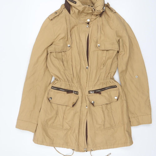 Reserved Women's Beige Mid-Length Parka Coat Size 10
