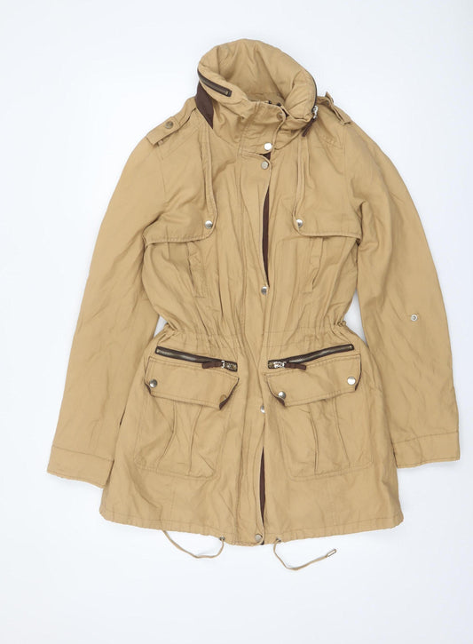 Reserved Women's Beige Mid-Length Parka Coat Size 10
