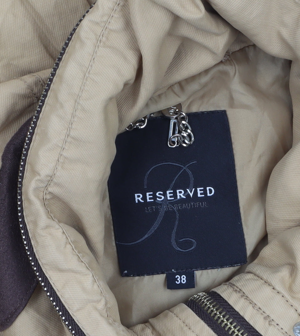Reserved Women's Beige Mid-Length Parka Coat Size 10