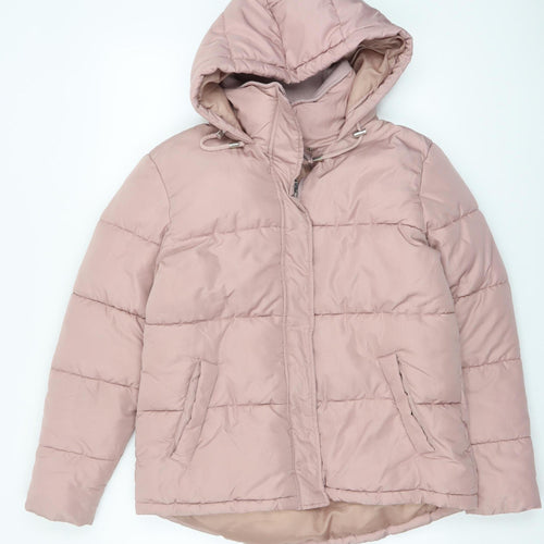 Dorothy Perkins Women Pink Puffer Jacket Hooded UK 12 Winter Coat