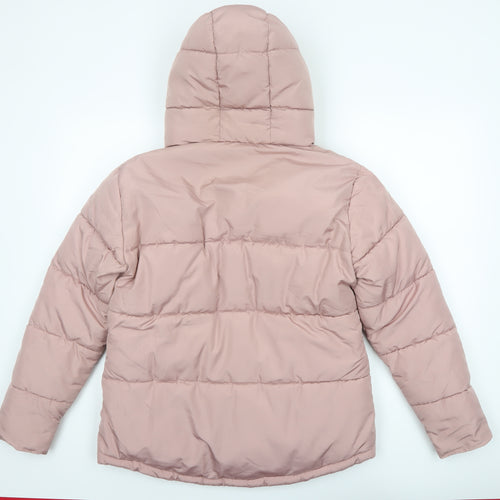 Dorothy Perkins Women Pink Puffer Jacket Hooded UK 12 Winter Coat