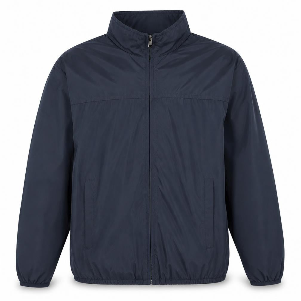 Front view of PING Men's Blue Windbreaker Jacket, size M, Polyester Nylon Lightweight