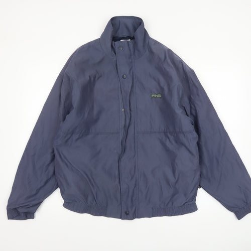 PING Men's Blue Windbreaker Jacket Size M Polyester Nylon Lightweight