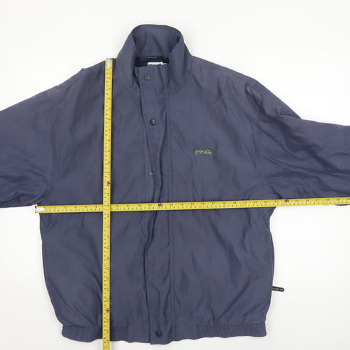 PING Men's Blue Windbreaker Jacket Size M Polyester Nylon Lightweight