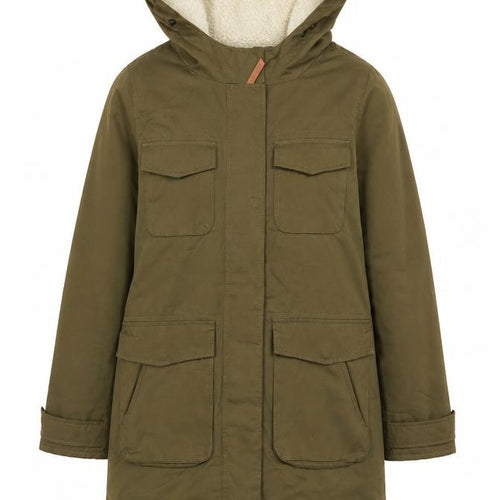 America Today Women's Green Hooded Parka Coat XS Long Lined