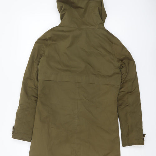 America Today Women's Green Hooded Parka Coat XS Long Lined