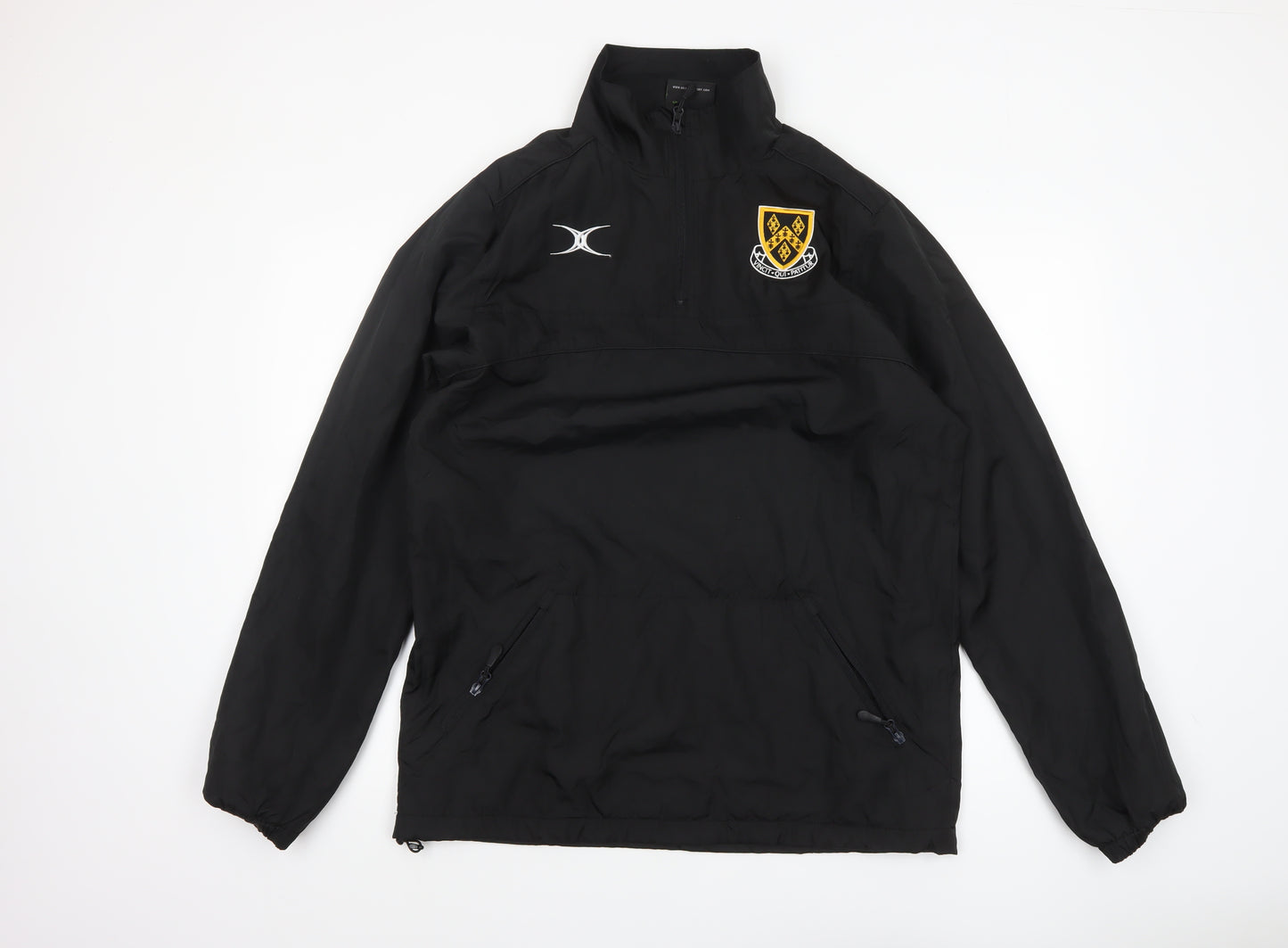 Gilbert Men's Black Medium Rugby Windbreaker 1/4 Zip Jacket