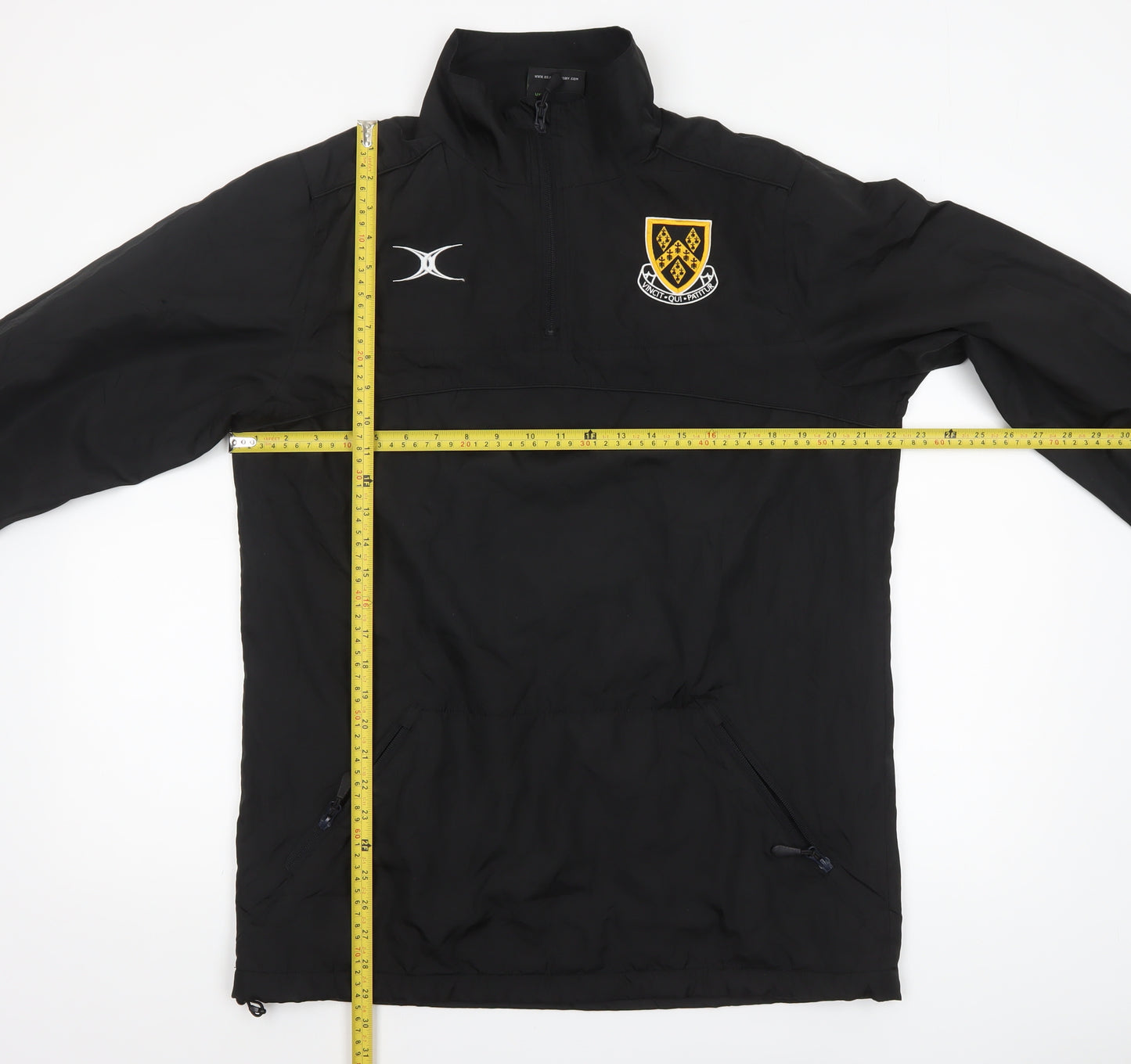Gilbert Men's Black Medium Rugby Windbreaker 1/4 Zip Jacket