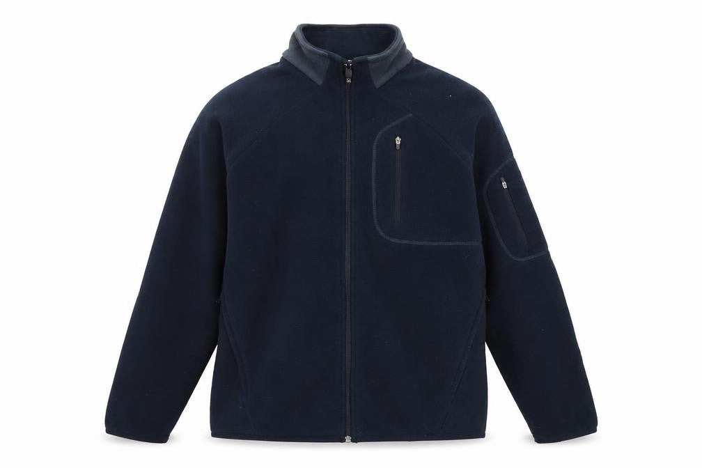 Front view of Quechua Men's Blue Fleece Full Zip Jacket L Regular Fit Outdoor