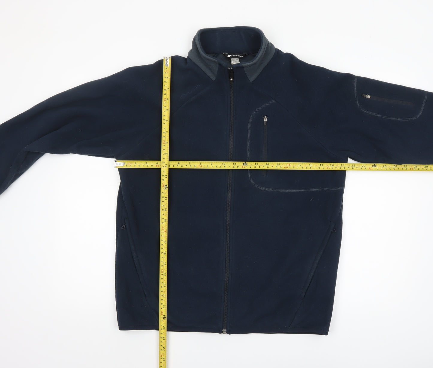Quechua Men's Blue Fleece Full Zip Jacket L Regular Fit Outdoor