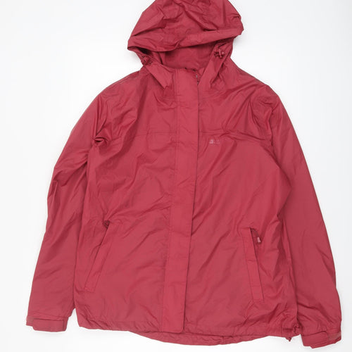 Mountain Warehouse Women Red Waterproof Rain Jacket Size 14 Hooded