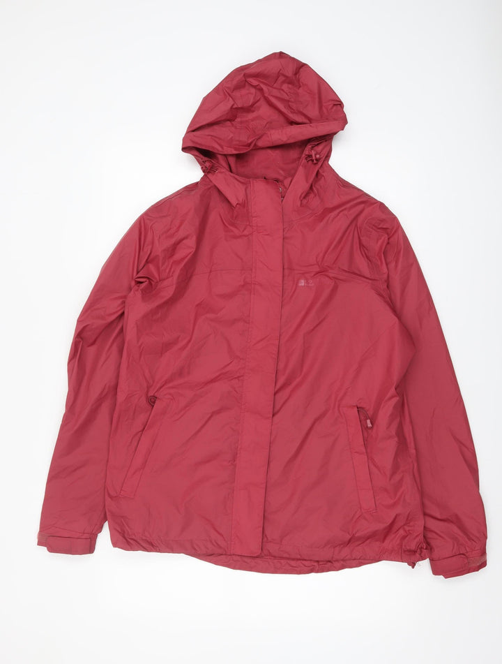 Mountain Warehouse Women Red Waterproof Rain Jacket Size 14 Hooded