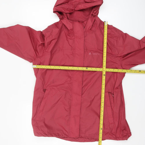 Mountain Warehouse Women Red Waterproof Rain Jacket Size 14 Hooded
