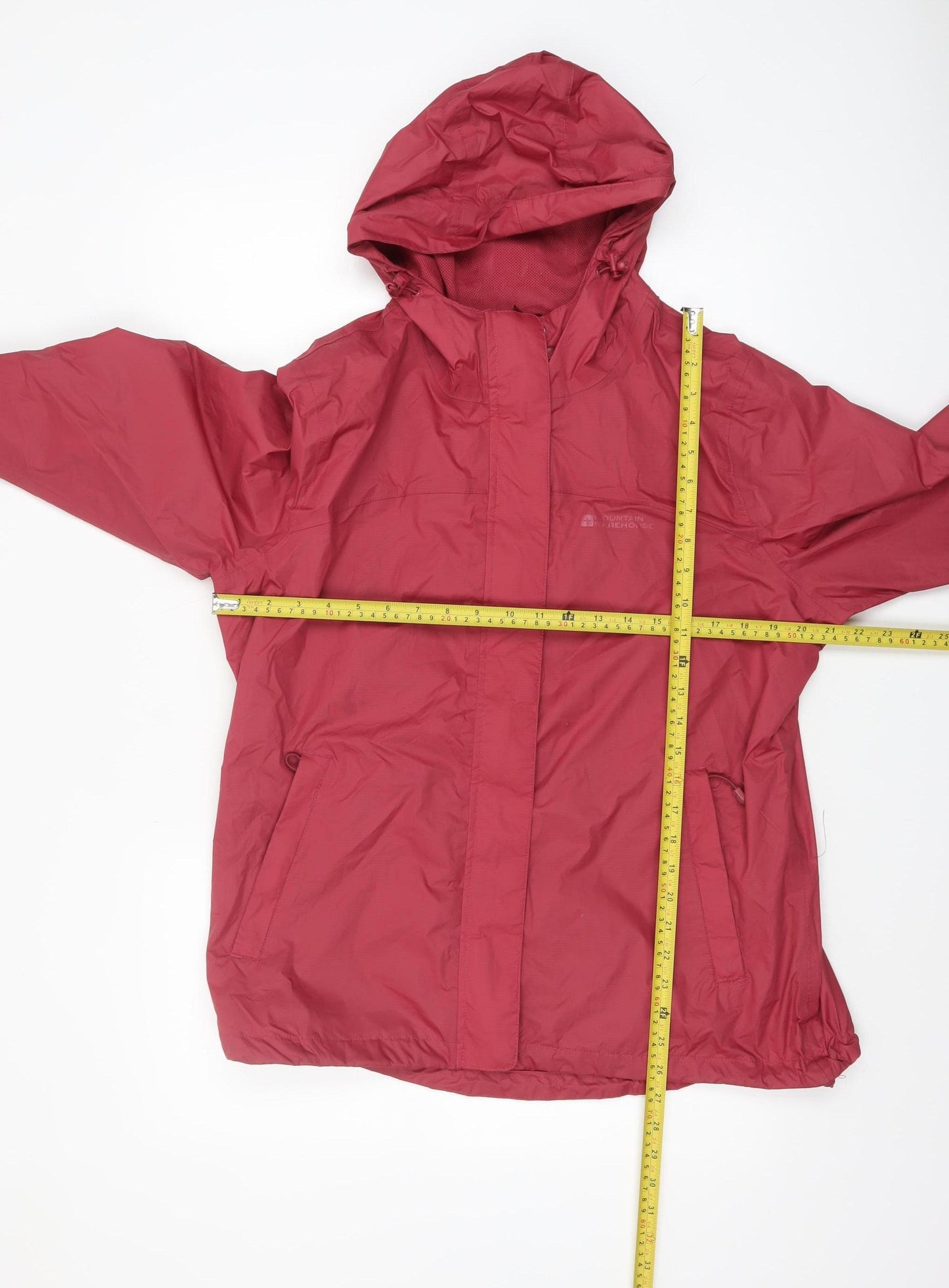 Mountain Warehouse Women Red Waterproof Rain Jacket Size 14 Hooded
