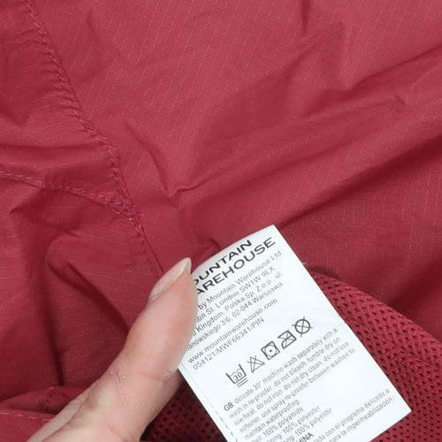Mountain Warehouse Women Red Waterproof Rain Jacket Size 14 Hooded