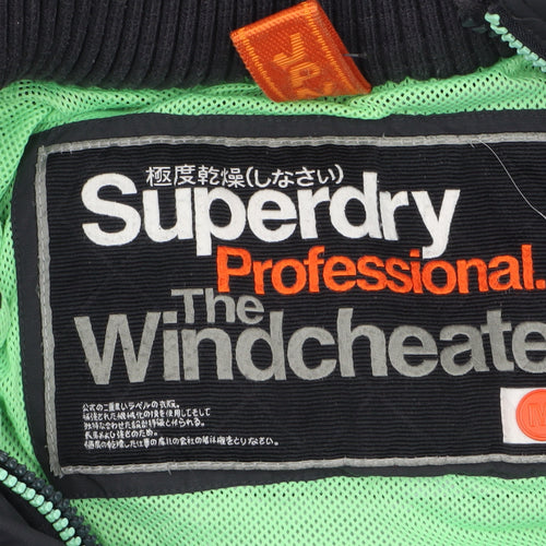 Superdry Women Black Windcheater Hooded Windbreaker Jacket Size M