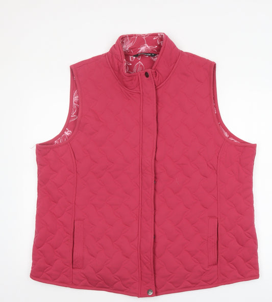 Bonmarché Women’s Pink Quilted Padded Waistcoat Gilet Size 24