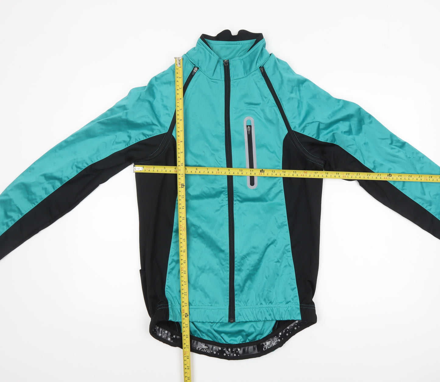 Crane Womens Green Windbreaker Sports Jacket Size 12-14 Regular Fit