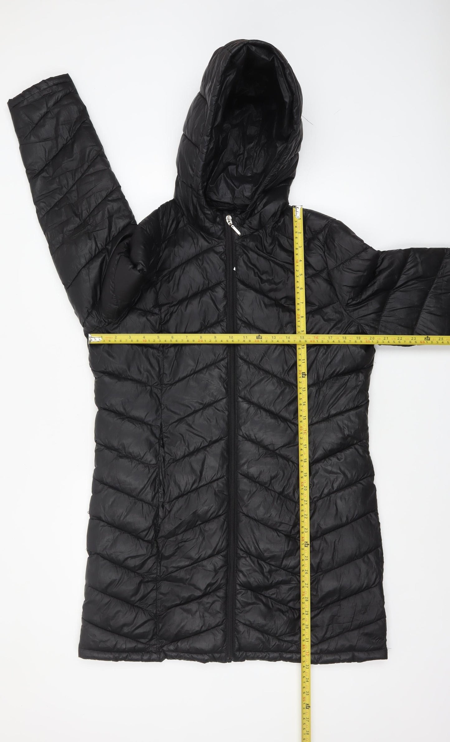 Principles Women’s Black Size 14 Long Hooded Puffer Coat