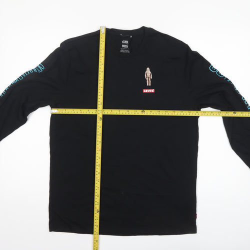 Levi's Men Black Star Wars Long Sleeve Crew Neck T-Shirt Size M