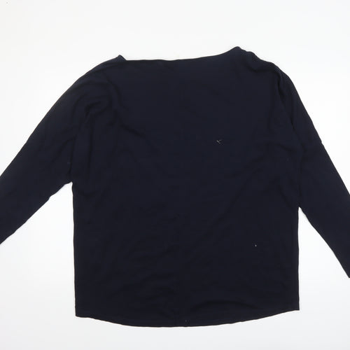 Next Womens Blue Sequin Star Cotton Long Sleeve T-Shirt Size L
