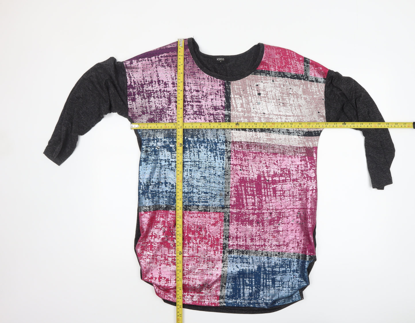 Klass Women’s Multicoloured Tunic Top M 3/4 Sleeve Round Neck