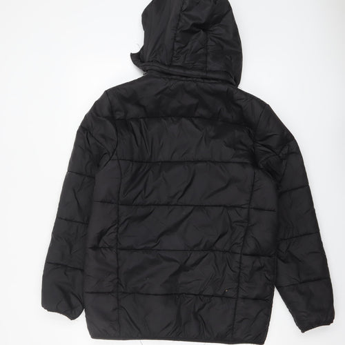 Sondico Men's Black Puffer Jacket Size S Hooded Winter Zip Coat