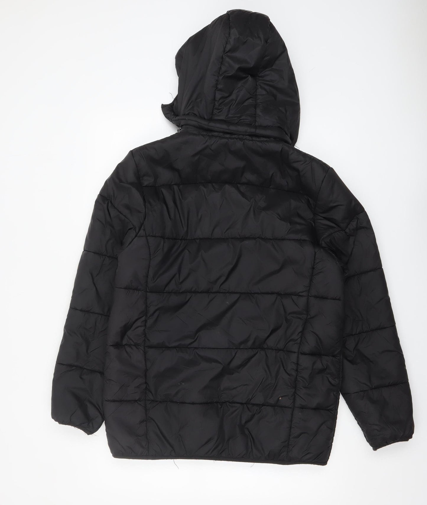 Sondico Men's Black Puffer Jacket Size S Hooded Winter Zip Coat