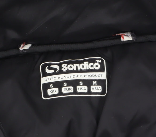 Sondico Men's Black Puffer Jacket Size S Hooded Winter Zip Coat