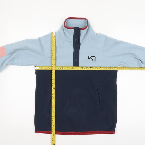 Kari Traa Womens XS Blue Pink Fleece Pullover Sweatshirt