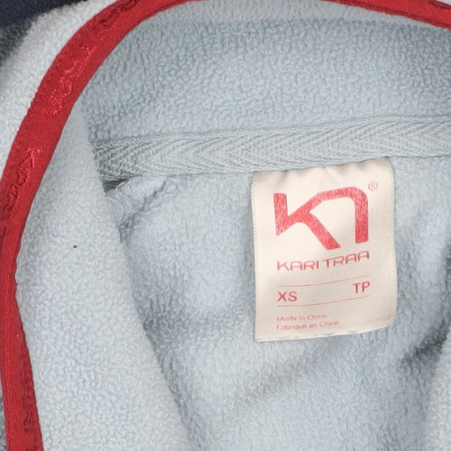 Kari Traa Womens XS Blue Pink Fleece Pullover Sweatshirt