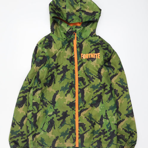 Fortnite Boys Green Camouflage Hooded Windbreaker Jacket XL