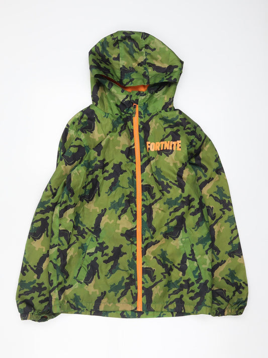 Fortnite Boys Green Camouflage Hooded Windbreaker Jacket XL