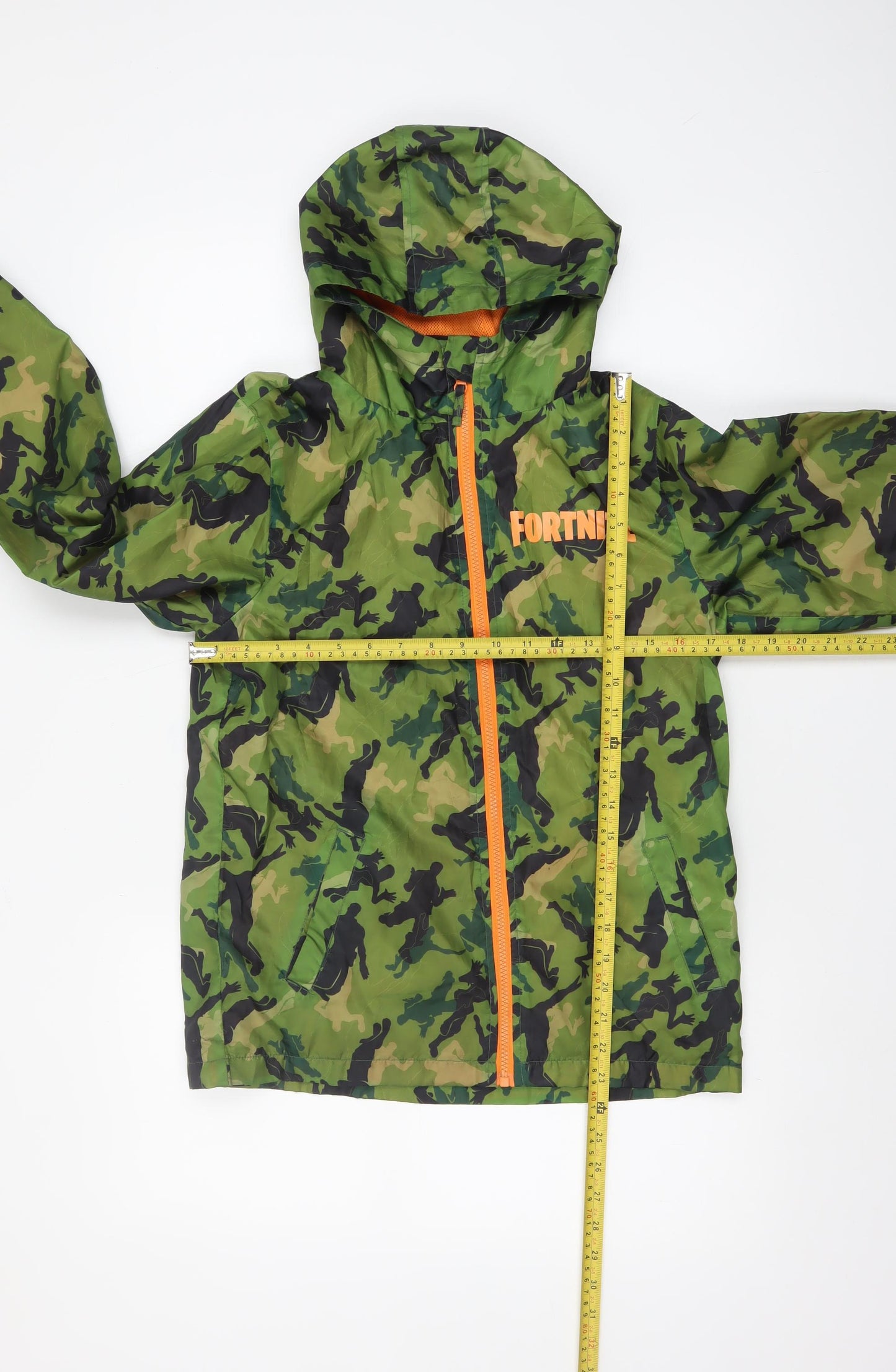 Fortnite Boys Green Camouflage Hooded Windbreaker Jacket XL