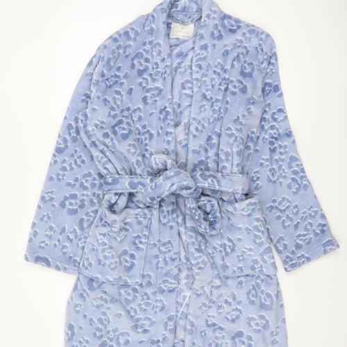 Marks and Spencer Womens Blue Fleece Animal Print Belted Robe M