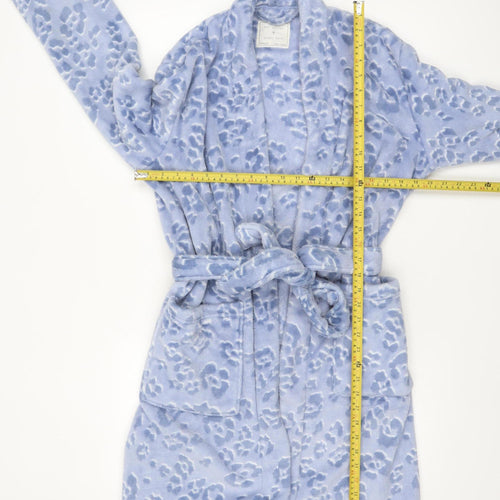 Marks and Spencer Womens Blue Fleece Animal Print Belted Robe M