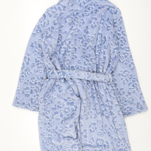 Marks and Spencer Womens Blue Fleece Animal Print Belted Robe M